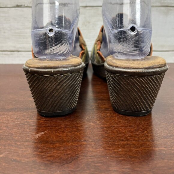 Born Women's Slip On Short Heel Sandals Leather Size 8 Brown Multi Color - Picture 6 of 11